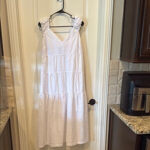 Old Navy White Tiered Ruffled Sundress